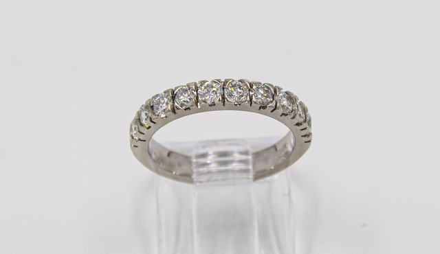 Media Churumbela 14K Blanco con Diamantes