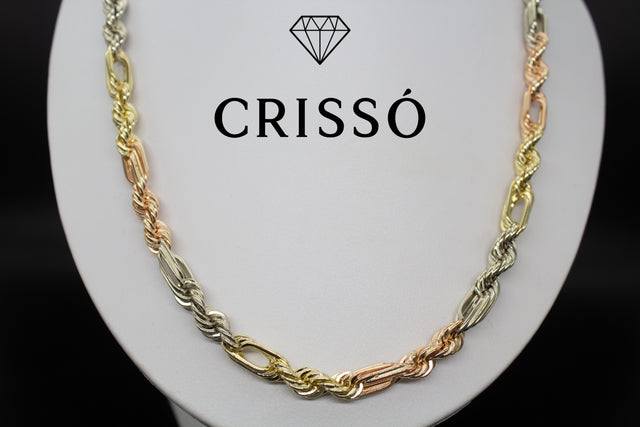 Torsal Figaro Sólido Oro Florentino 14K