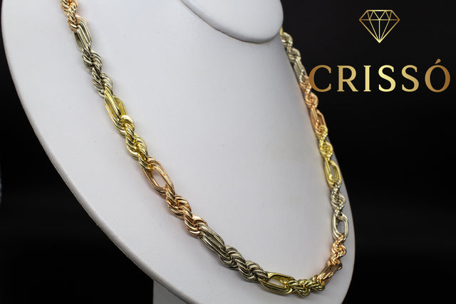 Torsal Figaro Sólido Oro Florentino 14K