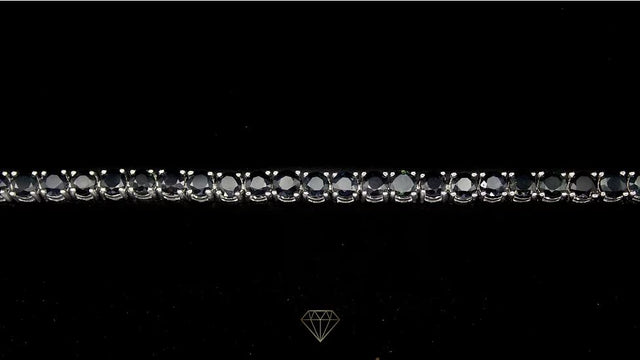 Pulso Tenis Oro 14K Blanco con Zafiro